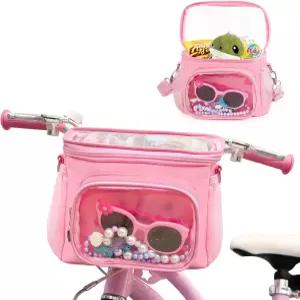 자전거 핸들바용 액세서리 바구니 전면 핏 대부분의 무릎 스쿠터 세발자전거 밸런스 조절 가능한 어깨끈이