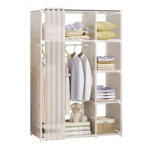 자취방 원룸 미니 조립식 컴퓨터 간이옷장 원목미니행거 커튼행거 원목 커튼 장롱 다크월넛