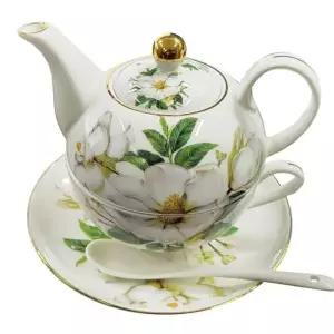 도자기티포원 다알리아 도자기 티포원 찻잔 차주전자 티스푼 세트