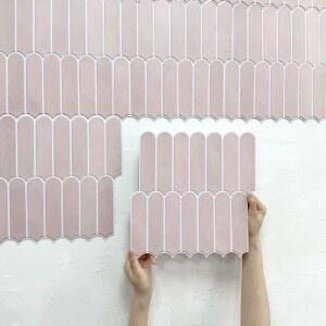 30X30CM 타일 무광 핑크 스티커 욕실용 방지 주방 3D 접착식 백스플래시 방수 몰드