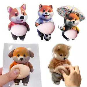 배나온 시바견 실리콘 말랑이 도어 문콕방지 스티커