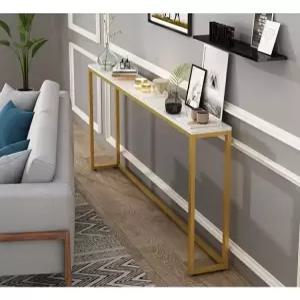 슬림 대리석 긴 선반 테이블 폭좁은 소파뒤 틈새 80x73x20 탁자 금색(1)
