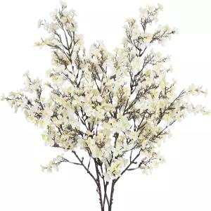 CISDUEO 2개 인조 벚꽃 꽃 대량 흰색 가짜 가을 가지 실크 베이비 브레스 플라워 줄기 꽃병 실내 장식 웨딩