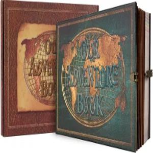 XiongXiong 우리 어드벤처북 180페이지 스크랩북 사진 앨범 레트로 엠보싱 레터 가죽 하드커버 여행 일기