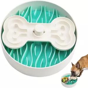 퍼즐 피더 슬로우 개 볼 - 9.8인치 건조 습식 및 생식 모든 품종의 개를 위한 식사 시간 재미있는 그린