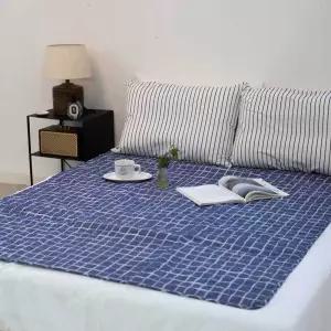 전기장판 전기요 따스한 한일 스퀘어 블루 대형(135x180cm) 고급형 절전형