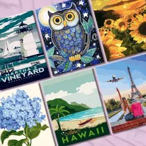 DIY 액자형 명화그리기 세트 유화 그림 해바라기 사과