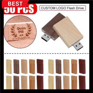 로고  각인 나무 USB 2.0 우드 플래시 드라이브 4GB 메모리 스틱 웨딩용 도매 50개 묶음