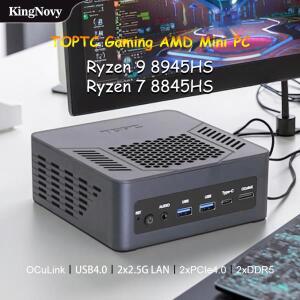 TOPTC 게이밍 미니 PC, Ryzen 7 8845HS/7840HS, Oculink, USB4.0, 2x2.5G LAN, 2xPCIe4.0 NVMe, 2xDDR5, Wi