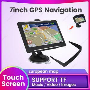 2025 최신 내장 유럽 지도 7인치 차량용 GPS 네비게이션 트럭 햇빛 가리개 위성 네비 오디오 FM 뮤직 비디