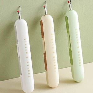 쉽게 실꿰는 기계 lo 구멍 Janome 바늘 lo 3팩은 초록 실꿰는도구