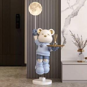 거실 대형 폭력곰 플로어 장식 소파 옆 TV장 럭셔리 인테리어 집들이 선물