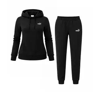 푸마 PUMA 스웨트 폴리스 기모 여성 트레이닝 세트 운동복 짐웨어 런닝복 블랙 688162-01