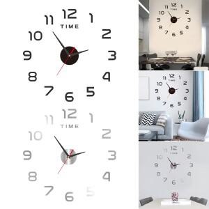 모던 디자인 벽시계 DIY 3D 쿼츠 아크릴 미러 스티커 무소음 거실 침실 홈 데코