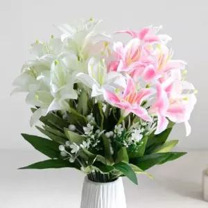 백합 성묘 조화 꽃 열매부쉬 40cm 2컬러 추모 납골당 산소 묘지 장식 소품 수목장