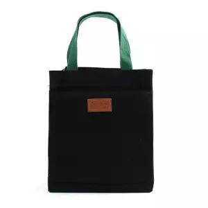 지퍼형 에코백 블랙그린 25x28.5cm 행사 고등학생 여성