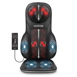 온열 깊은 반죽 및 마사지 의자 패드가 포함된 컴피어 시아츠 백 마사지기 사무실 가정용 아빠 엄마를 위한 선물