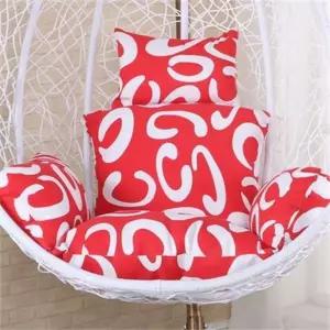 라탄 그네의자 쿠션 흔들 시트 실내 탈부착 세탁가능 오렌지