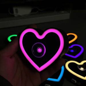 사랑의 자동차 네온사인 삼각창 LED 뒷유리 내부 분위기 발광등 하트 발광 깨짐 장식 개조