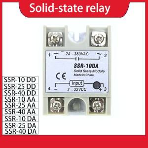 솔리드 스테이트 릴레이 SSR-10DA/25DA/40DA 10A 25A 40A 3-32V DC에서 24-380V AC 12V 24V 산업 자동화 HV