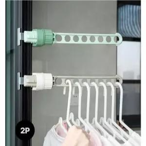 MNPP 창틀 문 난간형 이동식 무타공 빨래대 원룸 공간활용 탈부착 미니 소형 빨래대 8홀 2개