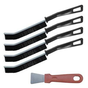 스크래퍼가 포함된 DUSCOKE 갭 스크럽 브러시 세트, 다기능 하드 브리스틀 틈새 세척 자동차 청소 도구, 좁은 공간/가정용 코너 그라우트 클리너 브러시(5PCS)