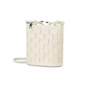 여성 크로스백 미니 위빙 핸드폰 폰 가방 아이보리 (WFKJZR4)