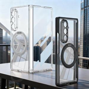 삼성 갤럭시 Z 폴드 7용 마그네틱 힌지 링 홀더 케이스 맥세이프 충전용 스크린 보호 커버