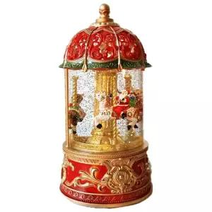 크리스마스 눈내리는 회전목마 불빛 소품 무드등 상점 선물 LED 오르골 음악