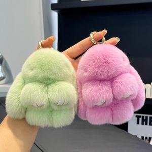 귀여운 토끼 밍크 키링 키홀더 열쇠고리 렉스 퍼 장식 뽀글이 가방 피규어