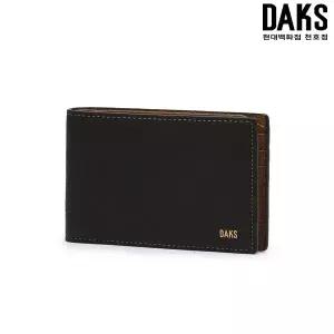 [닥스] DBWA6E702BK [슬림반지갑] 블랙 브라운 컬러 콤비 DAKS 로고 DBWA6E702