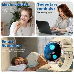 남녀공용 베스트셀러 HD 터치 스마트워치: 블루투스 통화 기능 카메라 음악 제어 피트니스 트래커 알람/메