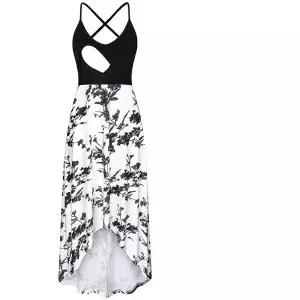 BAIKEA 여성용 모유 수유 플로럴 선드레스 임산부 캐미 드레스 흰색 나뭇잎 845714