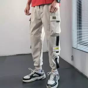 [블루마켓]기모 카고 바지 건빵 주머니 패치 로고 스트릿 팬츠 남자편한바지 남성겨울바지 남성솜바지 남자