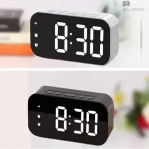 홈컴퍼니 LED 전자 미니 알람 미러 건전지 유선 탁상시계