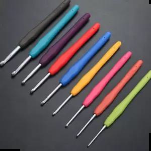 코바늘10호 뜨개질 바늘 실리콘 손잡이 코바늘 2.0mm-10.0mm