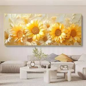 보석십자수 대형 해바라기 비즈 20x50 풍수 재물 꽃 구슬붙이기 도안 가로형