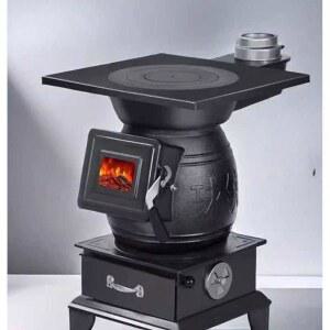 손잡이가 주물화목난로 스토브 샌드위치 0cm 미니 주방 주철 데스크탑 스몰주철히터 실내용 난로 계란