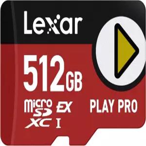 Lexar 512GB Play PRO microSD 익스프레스 카드 UHS-I C10 U3 V30 Full HD 4K 최대 900/600MB/s 메모리