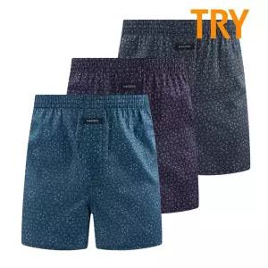 [TRY]트라이 남성 트렁크팬티 순면 60수 레이더스 사각박서 3매입 패턴C