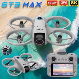 GPS WIFI 8K HD GT3 MAX 미니 2026 신형 LED 접이식 드론 듀얼 카메라 브러시리스 모터 장애물 회피 RC 쿼