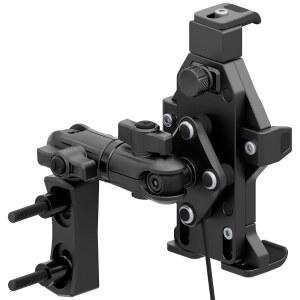 택폼 알루미늄 블랙 모터사이클 퍼치/브레이크/클러치 리저버 어드벤처 폰 마운트 - 진동 감쇠 및 무선 충전 3 5인치 암 할리 데이비슨, 골드 윙 등과 호환 가능