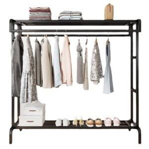 이동식 철제행거 선반 미드센츄리 수납 튼튼한 거치대 행거 철제