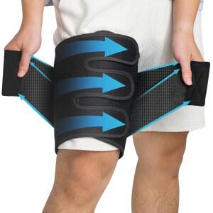 남성용 및 여성용 JWHOO 허벅지 압박 슬리브 u2013 조절식 햄스트링 랩, 사타구니용 통기성 브레이스, 쿼드 지지, 부상 운동 보호 -