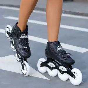 레이싱 인라인 스케이트 스피드 롤러 신발 어그레시브 상급자 휠
