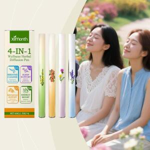 4개입 아로마테라피 디퓨저 공기 청정 펜 허브 폐 정화 스틱 민트 오일 졸음 완화 호흡 개선