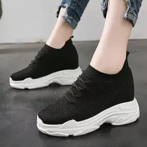 여성 7CM 속굽 매쉬 니트 삭스 키높이운동화 슬립온 여름운동화 키높이신발 통굽운동화