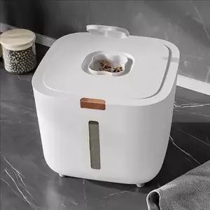 모던 쌀 저장통 원터치 화이트 밀폐형 10kg 주방용품 주방 쌀통