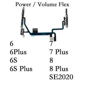 켜기 끄기 볼륨 플렉스 iPhone 6 6s Se2020 7 8 Plus 전원 측면 버튼 키 리본 무음 음소거 플렉스 케이블
