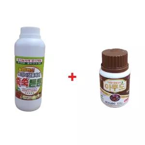 아쿠도100ml+쑥쑥튼튼1L 세트 뿌리발근 생육촉진 식물영양제 고추 딸기 토마토 마늘 양파